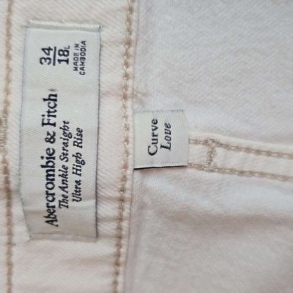 ABERCROMBIE & FITCH WOMEN'S PLUS IVORY WHITE "CURVE LOVE" PANTS SIZE 34/18 LONG - Picture 12 of 15